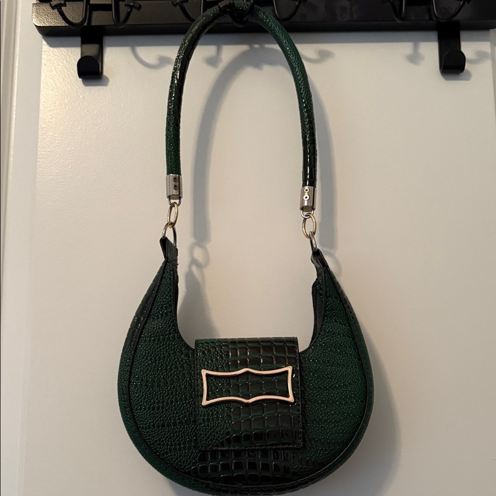 Green Croc-Embossed Women's Bag